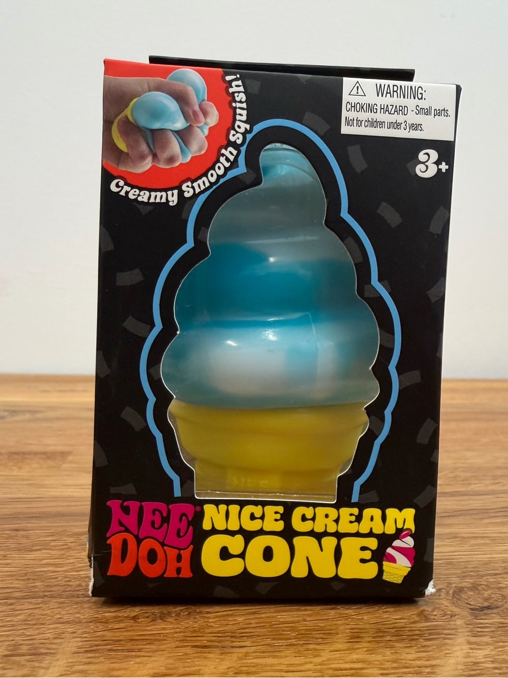 NeeDoh Nice Cream Cone BLUE Squishy Sensory Fidget